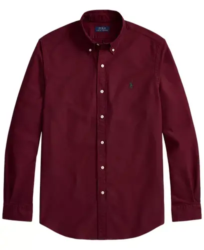 Men's Garment-Dyed Oxford Shirt - Classic Wine - POLO RALPH LAUREN (1)