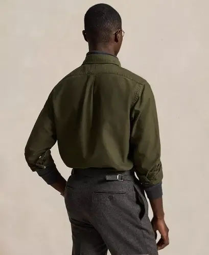 Men's Garment-Dyed Oxford Shirt - Company Olive - 1