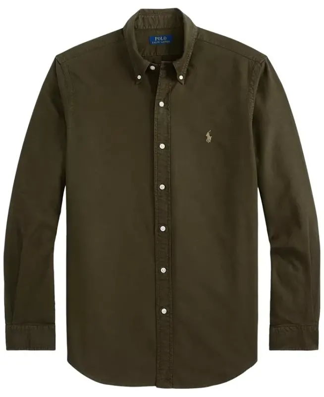 Men's Garment-Dyed Oxford Shirt - Company Olive - 2