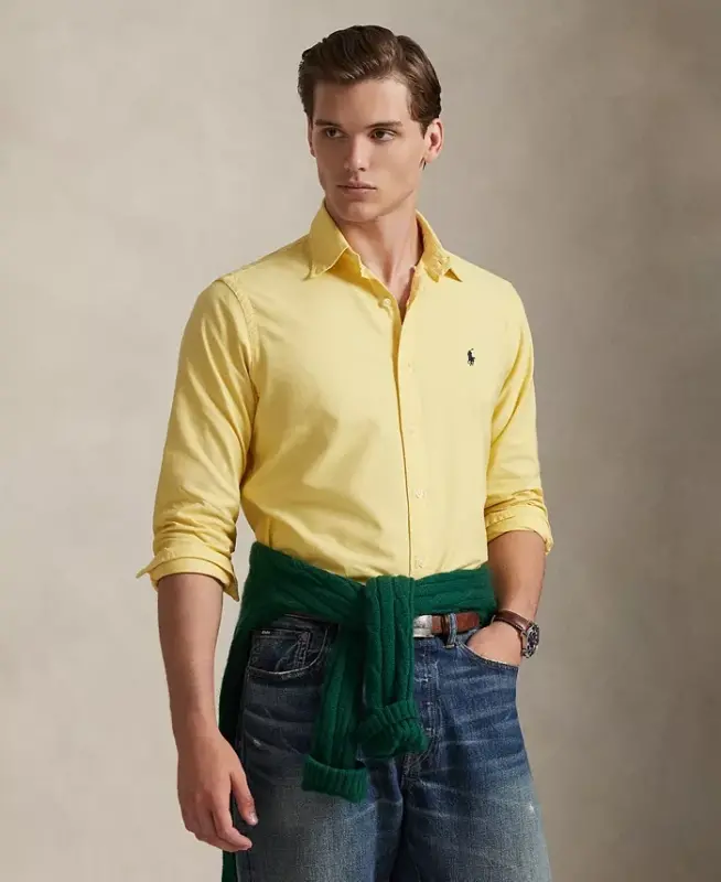 Men's Garment-Dyed Oxford Shirt - Corn Yellow - 1