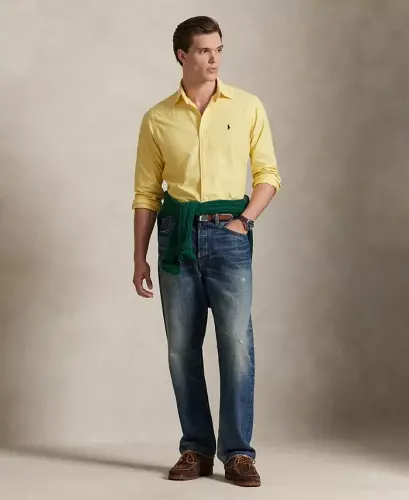Men's Garment-Dyed Oxford Shirt - Corn Yellow - POLO RALPH LAUREN (1)