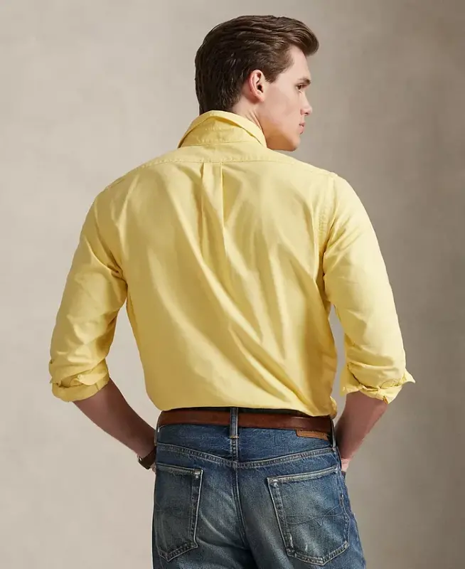 Men's Garment-Dyed Oxford Shirt - Corn Yellow - 4