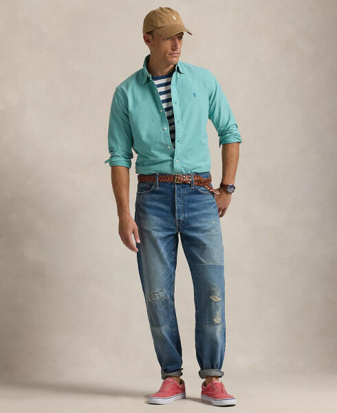 Men's Garment-Dyed Oxford Shirt Deep Seafoam - 4