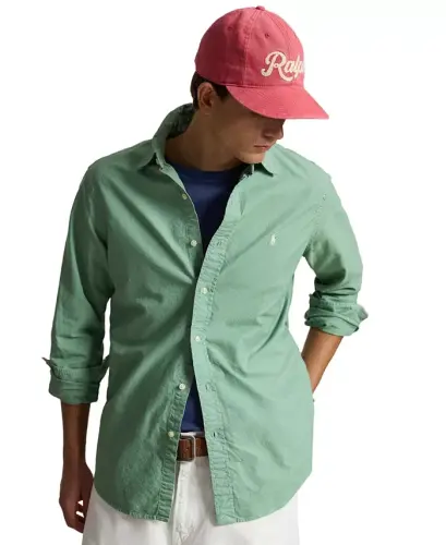 Men's Garment-Dyed Oxford Shirt - Faded Mint - 1
