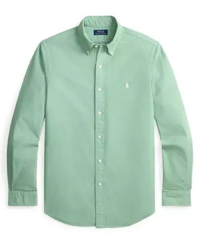 Men's Garment-Dyed Oxford Shirt - Faded Mint - 5