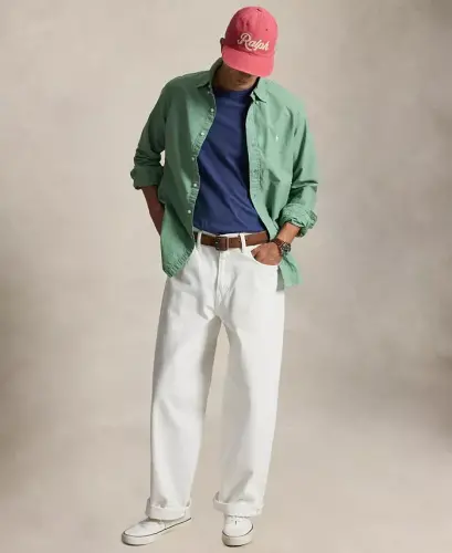 Men's Garment-Dyed Oxford Shirt - Faded Mint - Polo Ralph Lauren (1)