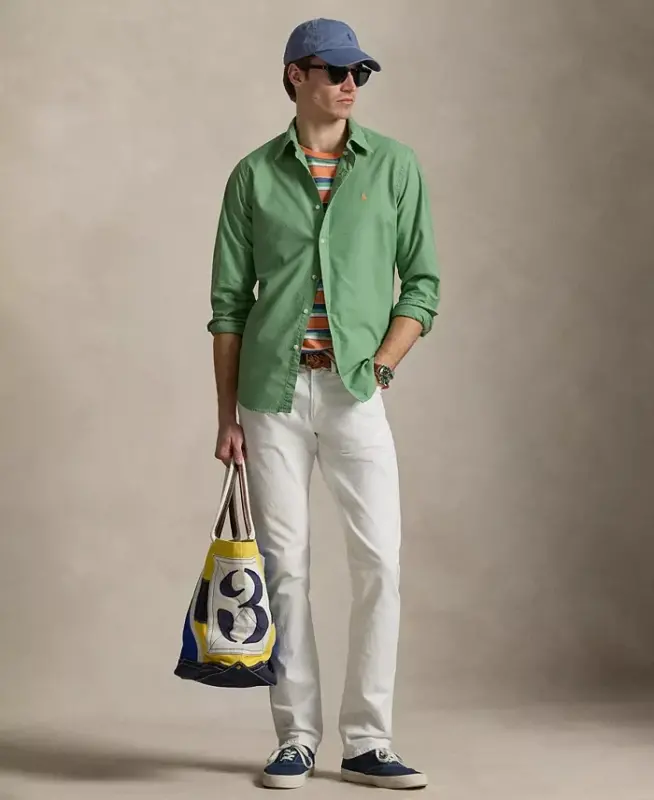 Men's Garment-Dyed Oxford Shirt - Garden Trail - 2