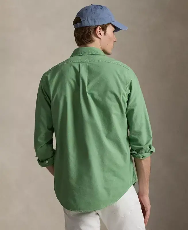 Men's Garment-Dyed Oxford Shirt - Garden Trail - 4