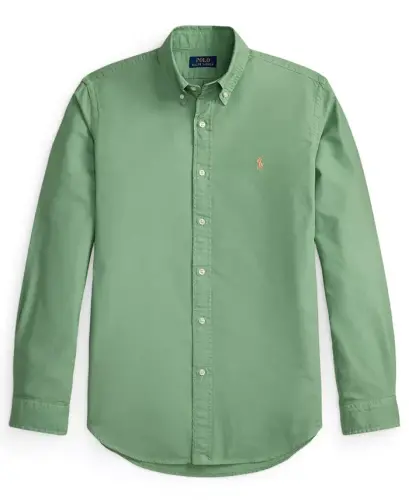 Men's Garment-Dyed Oxford Shirt - Garden Trail - 5