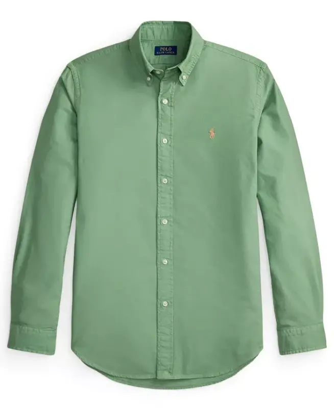 Men's Garment-Dyed Oxford Shirt - Garden Trail - 5