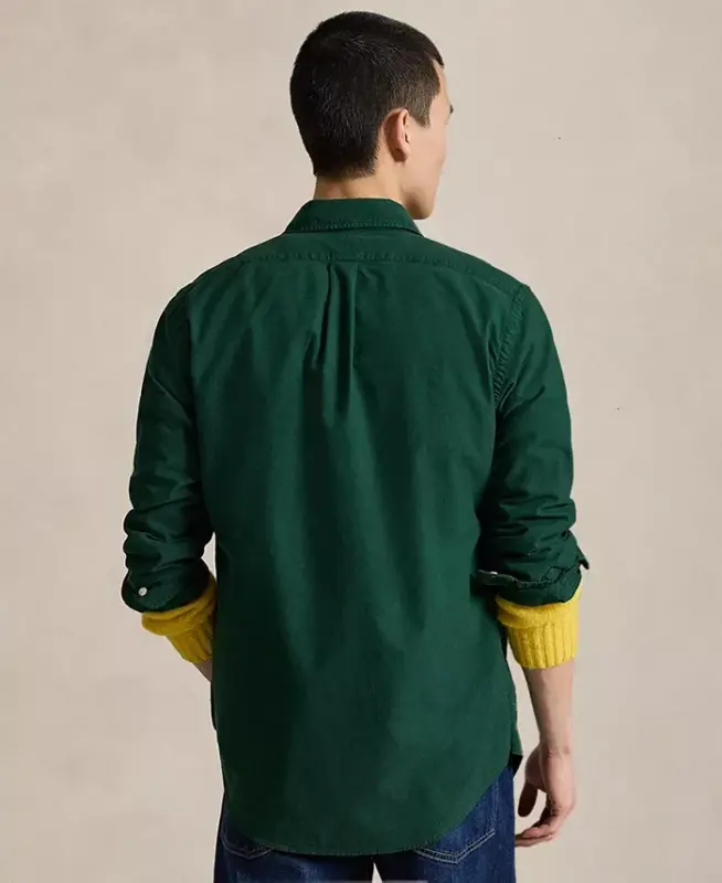 Men's Garment-Dyed Oxford Shirt - Moss Agate - 2