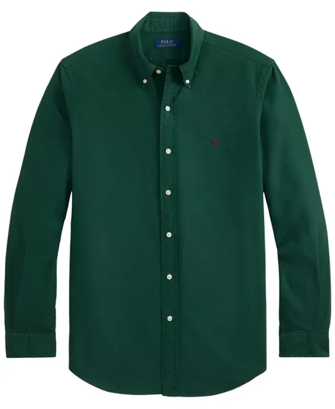 Men's Garment-Dyed Oxford Shirt - Moss Agate - 3