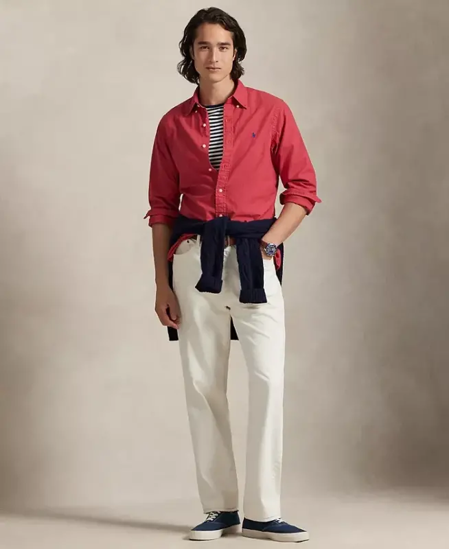 Men's Garment-Dyed Oxford Shirt - Nantucket Red - 2