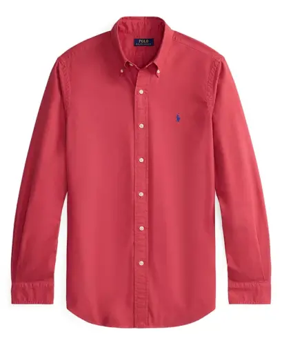 Men's Garment-Dyed Oxford Shirt - Nantucket Red - 5