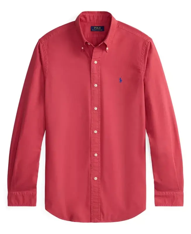 Men's Garment-Dyed Oxford Shirt - Nantucket Red - 5