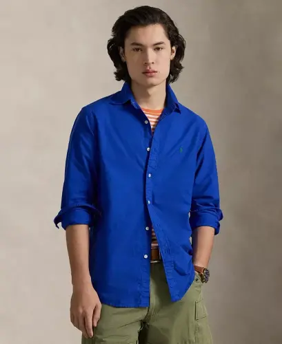 Men's Garment-Dyed Oxford Shirt - Pacific Royal 