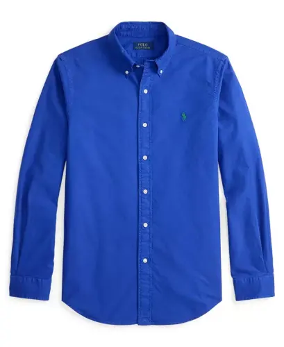 Men's Garment-Dyed Oxford Shirt - Pacific Royal - 5