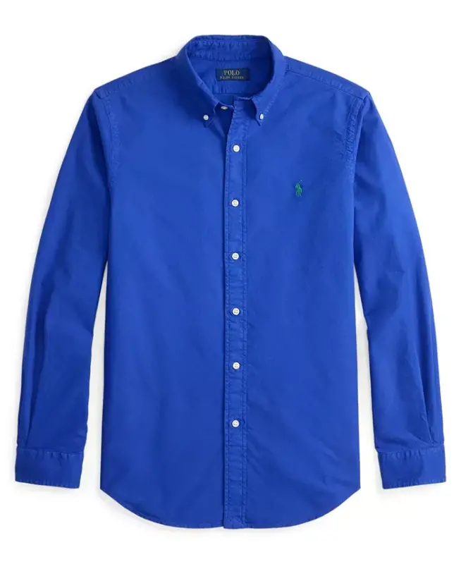 Men's Garment-Dyed Oxford Shirt - Pacific Royal - 5