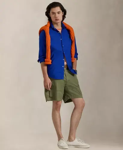 Men's Garment-Dyed Oxford Shirt - Pacific Royal - POLO RALPH LAUREN (1)