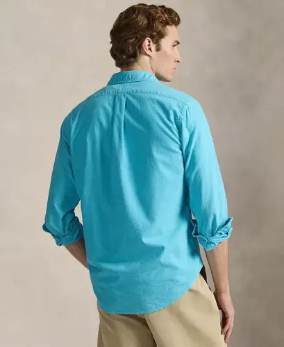 Men's Garment-Dyed Oxford Shirt - Perfect Turquoise - 4