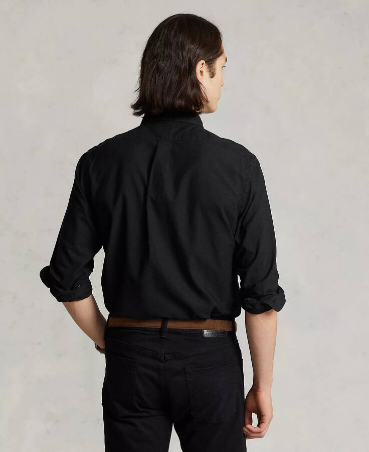 Men's Garment-Dyed Oxford Shirt Polo Black - 2