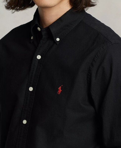 Men's Garment-Dyed Oxford Shirt Polo Black - 3