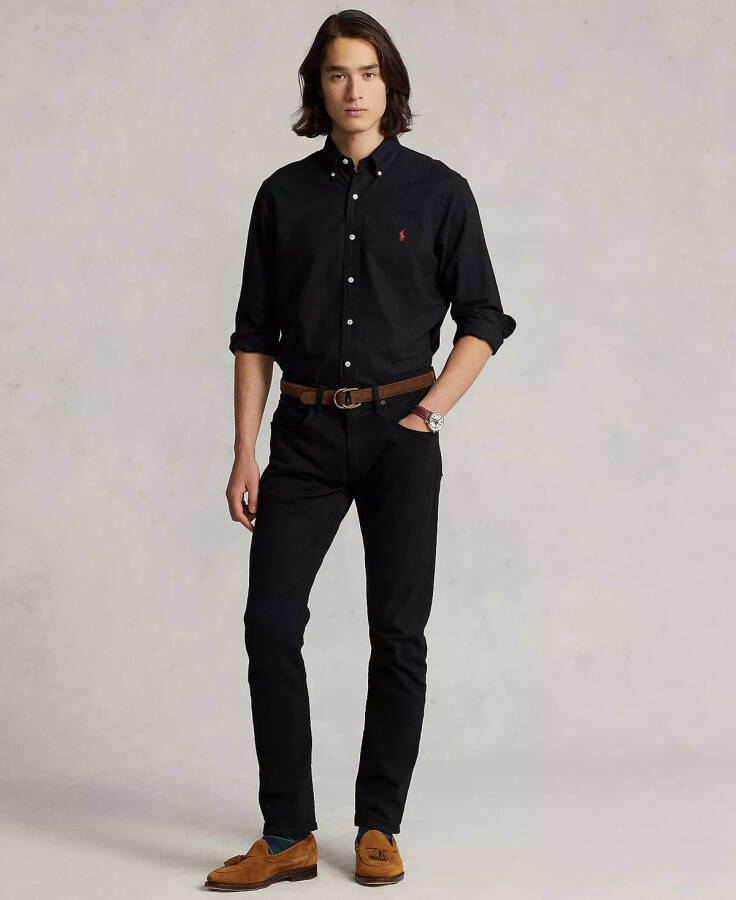 Men's Garment-Dyed Oxford Shirt Polo Black - 4