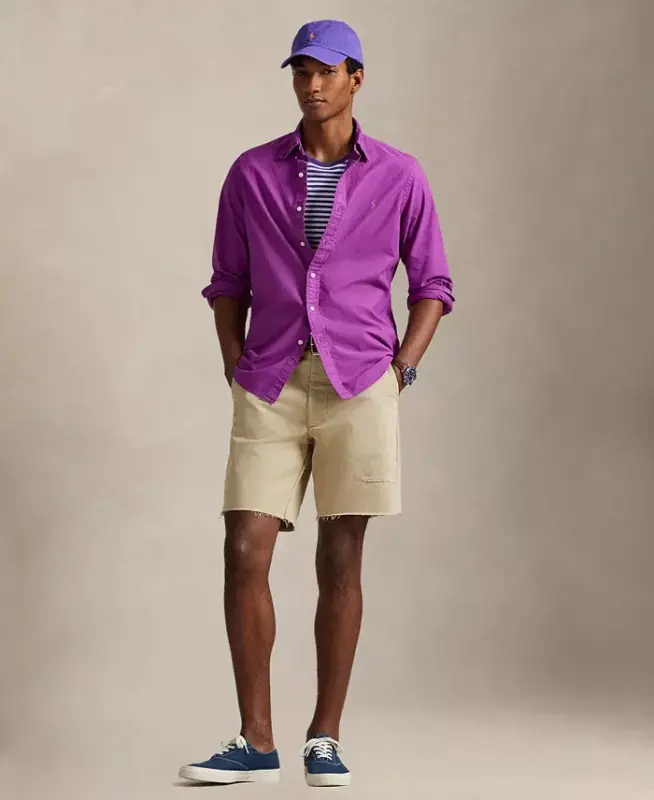 Men's Garment-Dyed Oxford Shirt - Purple Dawn - 2