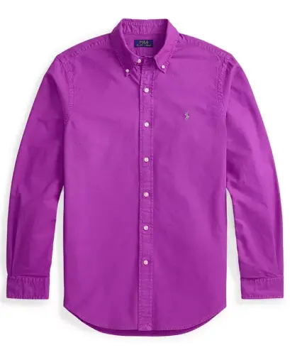 Men's Garment-Dyed Oxford Shirt - Purple Dawn - 5