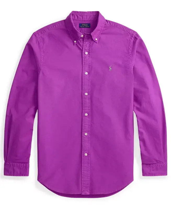 Men's Garment-Dyed Oxford Shirt - Purple Dawn - 5