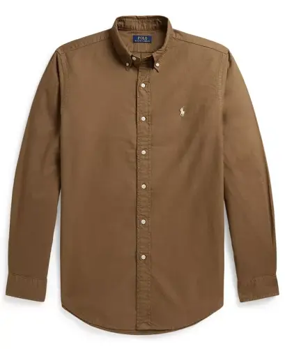 Men's Garment-Dyed Oxford Shirt - Rl Brown - 6