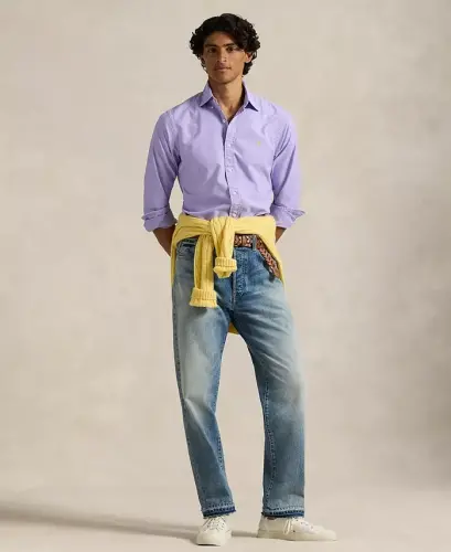 Men's Garment-Dyed Oxford Shirt - Sky Lavender - POLO RALPH LAUREN (1)