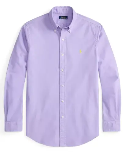 Men's Garment-Dyed Oxford Shirt - Sky Lavender - 5