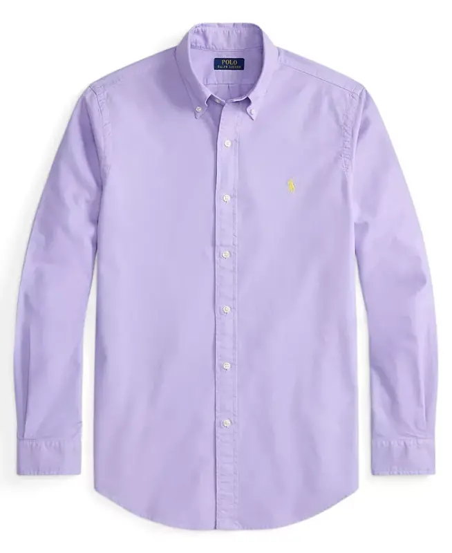 Men's Garment-Dyed Oxford Shirt - Sky Lavender - 5