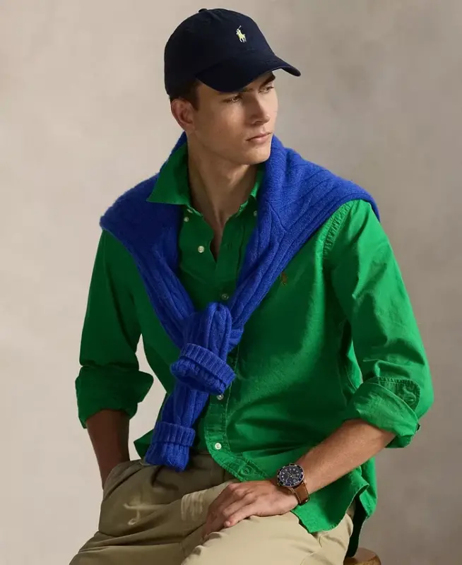 Men's Garment-Dyed Oxford Shirt - Stem - 3