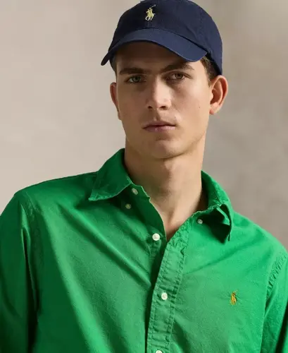 Men's Garment-Dyed Oxford Shirt - Stem - 4