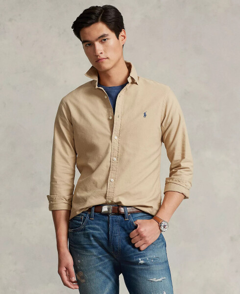 Men's Garment-Dyed Oxford Shirt Surrey Tan - 1