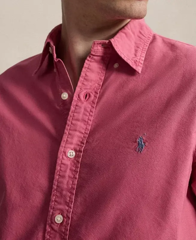 Men's Garment-Dyed Oxford Shirt - Terrace Pink - 3