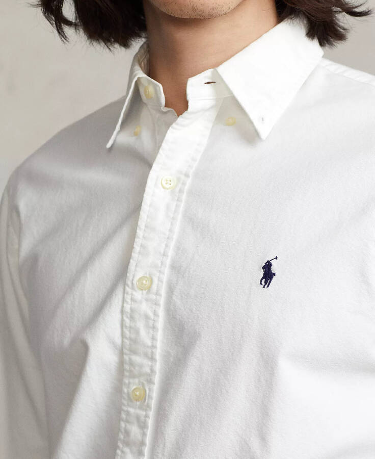 Men's Garment-Dyed Oxford Shirt White - 3