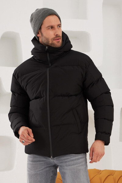 Men's Garnited Waterproof & Windproof Oversized Puffer Jacket Black - 8