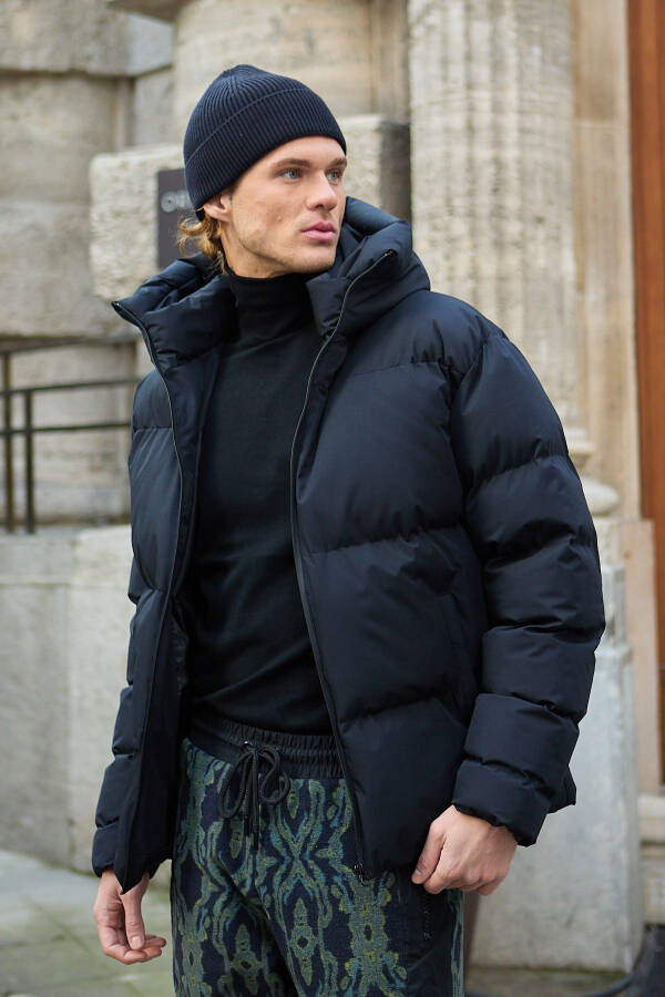 Men's Garnited Waterproof & Windproof Oversized Puffer Jacket Black - 5