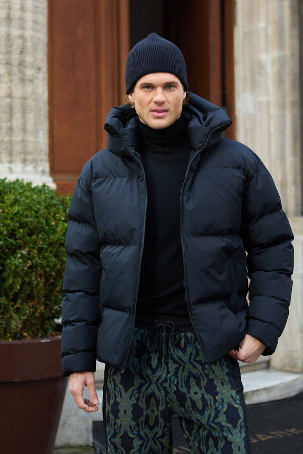 Men's Garnited Waterproof & Windproof Oversized Puffer Jacket Black - 7