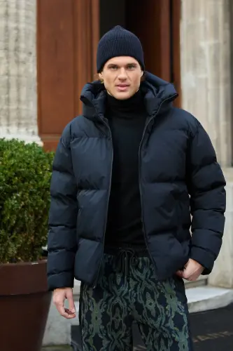 Men's Garnited Waterproof & Windproof Oversized Puffer Jacket Black - 8