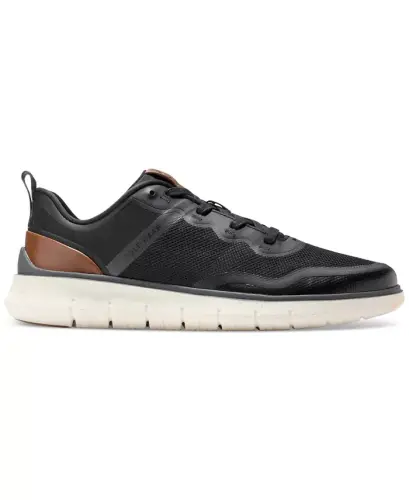 Men's Generation ZERØGRAND Stitchlite ™ Lace-Up Sneakers-Black-British Tan-Ivory - 2