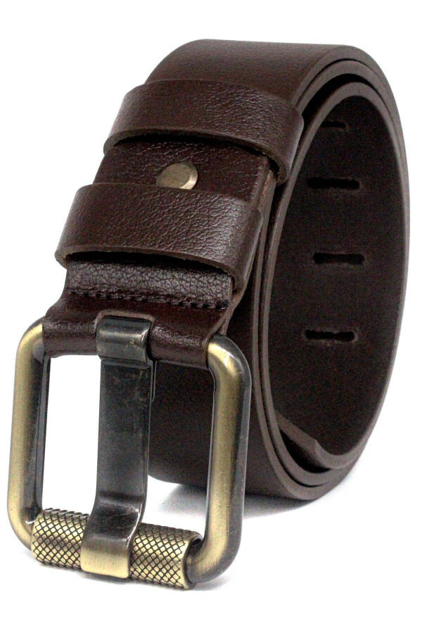 Men's Genuine Leather 4.5 cm. Jeans Belt - 1