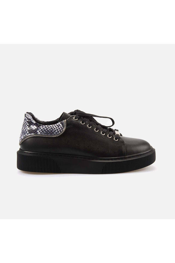 Men's Genuine Leather Black Sport & Sneaker Shoes - 1