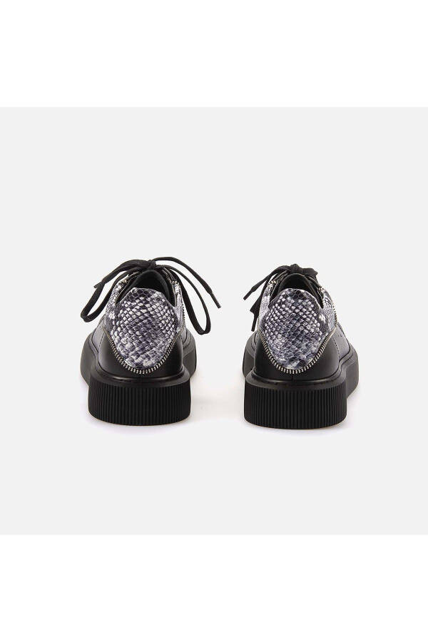 Men's Genuine Leather Black Sport & Sneaker Shoes - 4