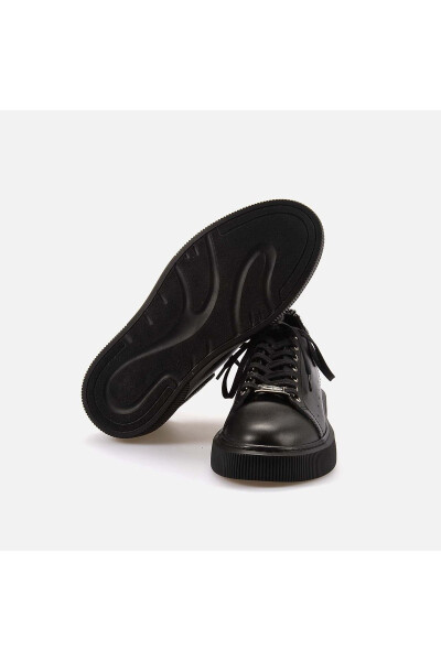 Men's Genuine Leather Black Sport & Sneaker Shoes - 5