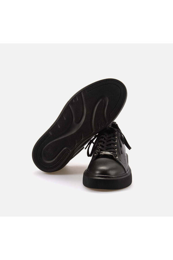 Men's Genuine Leather Black Sport & Sneaker Shoes - 5