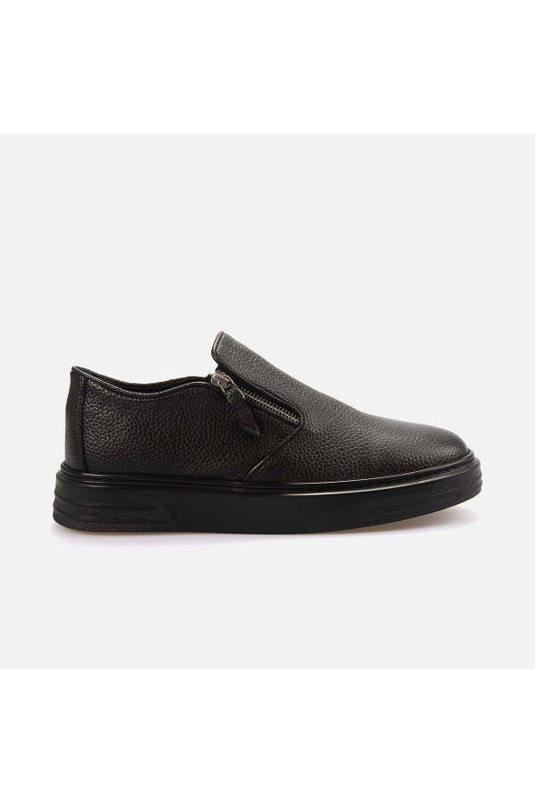 Men's Genuine Leather Black Sport & Sneaker Shoes - 1